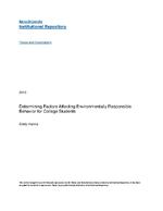 Determining factors affecting environmentally responsible behavior for college students